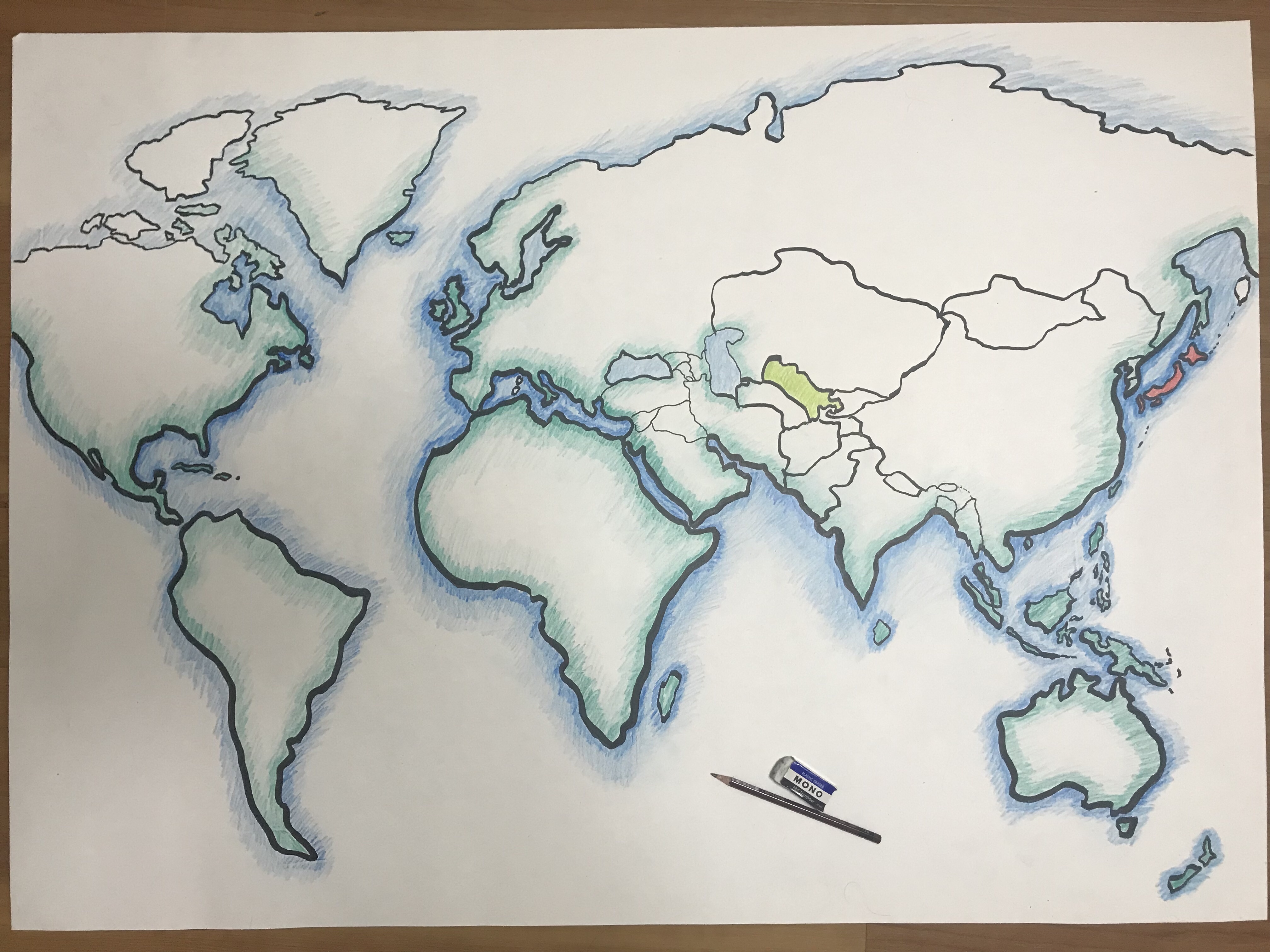 手描き世界地図